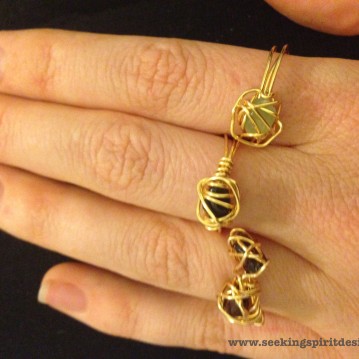 Small Stone Wire Rings